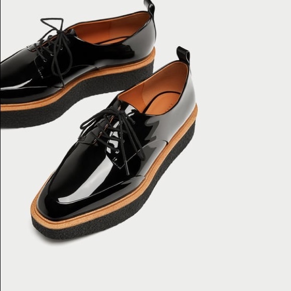 Zara platform derby loafers platform shoes